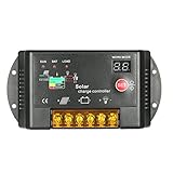 Anself 10A 12V / 24V PWM ソーラー充電コントローラ LEDディスプレイ オートレギュレータ ソーラーパネル バッテリランプ 過負荷保護用