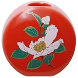 マグネット付一輪差 有田焼 山茶花 (φ4.5×2.5cm)