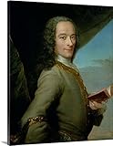 French Schoolプレミアムシックラップキャンバス壁アート印刷題名Portrait of the Young Voltaire ( 1694 – 1778 ) 16" x 20" 230613
