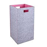 Closet Folding Laundry Clothes Hamper Sorter Basket Bin (Pink) [並行輸入品]