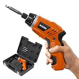 GORIX ゴリックス 電動ドリルセット 軽量型3.6Vコードレス 23ビット LEDライト付き USB充電 オレンジ 穴あけドリル ネジ締め(GDrill2-3.6V)