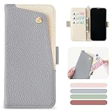 MAGICASE for iPhone12 ケース 手帳型 おしゃれ いphone12 ケース 手帳型 女性 スマホケースiphone12 シンプル アイホン12ケース手帳型 マグネット式 衝撃吸収 iphone12pro ケース 手帳型 高級PUレザー 携帯ケース iphone 12 カード収納 スタンド機能 アイフォン 12 カバー 全面保護 軽量 人気 大人 6.1インチ (スモークブルー)
