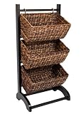 BirdRock Home 3-Tier Abaca Storage Cubby (Brown) | Made of Extremely Durable Abaca Fiber | Solid Woo
