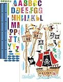 しんちょうけいステッカー　「かいぞくせん・アルファベット」　２枚セット