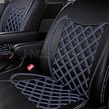 スズキ DA16T スーパーキャリイ シートカバー 車種専用 H30.５〜 運転席or助手席or一台分 内装パーツ 軽トラック用品 軽トラ用シートカバー シート汚れ防止保護 (ブルーステッチ, 運転席+助手席 セット)