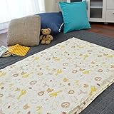 お昼寝布団 カバー 綿100％ 敷き布団カバー 75×125cm アニマル サックス かわいい ファスナー