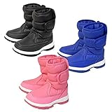 (ブルー/18cm)子供 スノーブーツ 靴 男の子女の子 Kids Foret キッズフォーレ 中綿 撥水加工 内側ボア 無地 マジックテープ 男児 女児 ベビー キッズ