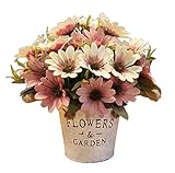 美しい人工花シルクフラワーバスケットコスモスピンクの花ピンク
