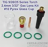 CHNsalescom TIG用8個のTIG溶接トーチガスレンズパイレックスカップキット WP-9/20/25 2.4mm 3/32"