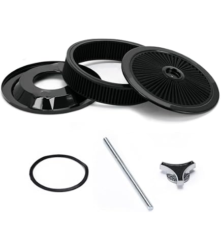 Edelbrock 1203 Pro-Flo Black 10-Inch Round Air Cleaner – With 2 Paper Elements