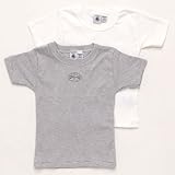 Petit Bateau (プチバトー) ピンストライプ ミラレ半袖Tシャツ 2枚セット グレー×ホワイト (2A)