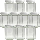 ジャム瓶 S150-6角ST 150ml -10本セット- (（ふた）白53RTS-D)