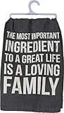 Primitives by Kathy Loving Family Black Kitchen Decor Dish Tea Towel