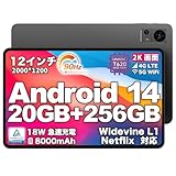 Android 13 タブレット TECLAST T60 12インチ 16GB+256GB+1TB TF拡張 Widevine L1 200