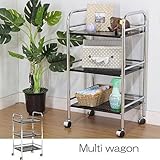 キッチンワゴン　3段ワゴン　キャスター付き　ブラック　ＦＪｆｊ09030309060ＢＫｊｆ