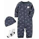 カーターズ carter's 紺ワンちゃん親子Take Me Homeリトルベビーお部屋着3点セット (9months(67-72cm)) [並行輸入品]
