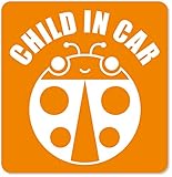 imoninn CHILD in car ステッカー　【マグネットタイプ】　No.04　テントウ虫さん　（オレンジ色）