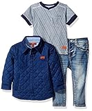 7 For All Mankind Baby Boys ' 3 Piece Truckerジャケット、Tシャツとジャン・セット カラー: ブルー