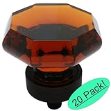Cosmas 5268orb-aオイルはブロンズキャビネットハードウェアノブwith Amberガラス – 1 – 1 / 4 "直径 20 Pack 20-5268ORB-A