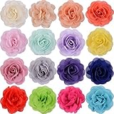 ademoo 16色シフォン花ベビー女の子DIYヘッドバンドアクセサリー(16 Pieces)