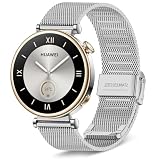 [HeeNia] Huawei Watch GT 6 41mm/Watch 5 42mm/GT 5 Pro 42mm対応 バンド 18mm 金属ベルト ステンレス製 替えベルト 長さ調節可能 男女兼用 Huawei Watch GT5 /GT4 (41 mm) 対応 交換バンド (シルバー)