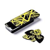 Dunlop EDDIE VAN HALEN GUITAR PICK & TINS ピックケースセット [ピック6枚入り] (EVHPT04 Black With Yellow Stripe)