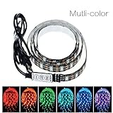 TKSTAR マルチカラーRGB 100cm 5050 SMD LEDストリップライトTVコンピュータの背景USBケーブルLD794と防水照明キット(1M)