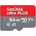 サンディスク Sandisk microSDXC 64GB Ultra Plus SD変換アダプター付属 UHS-I 80MB/s 533x　SDSQUSC-064G-ANCIA 海外パッケージ