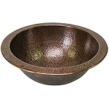 Houzer HW-CLA1RF Hammerwerks Series Classic Round Undermount Copper Lavatory Sink, Antique Copper [並