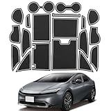 Temiry トヨタ用 インテリア ラバーマット 新型プリウス60系 専用 ポケットマット 騒音防止 プリウス60系 アクセサリー 滑り止め 19枚 (ホワイト（夜光）)