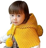 SHINA 赤ずきんちゃん 風ニット帽子　選べるカラー 2 色　子供のマント 用 かわいい 防寒 (イエロー)