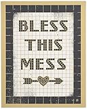 アメリカ ブルックリン発 TWO ARMS (トゥーアームズ) おしゃれ インテリア アートプリントポスター シルクスクリーン Sサイズ Bless This Mess - Tile ﾌﾞﾚｽﾃﾞｨｽ
