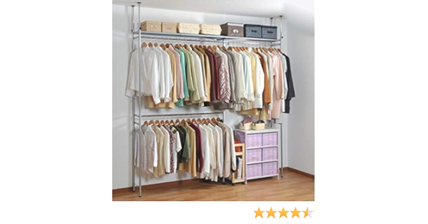 Amazon ツッパリクローゼットハンガーラック 奥行30cm ハイタイプ スーパーワイド シルバーメタリック Sk 80h Sw オープンシェルフ ラック オンライン通販