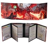DND DMスクリーン油彩画レリーフ効果 8パネル 揺れるウェットイレースポケット2つとチートシート付き ダンジョンマスターアクセサリー ダンジョンズアンドドラゴンズ 5e GMスクリーン D&D 地形ギフト ダンジョンマスター