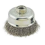 IVY Classic 38910 3-Inch x 5/8-Inch-11 Arbor, Stainless Steel Crimped Wire Cup Brush - 0.012-Inch Co