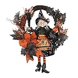 オレンジ&ブラックGlittery魔女Wreath