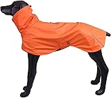 Marscharm 犬 レインコート 犬カッパ 犬服 犬ジャケット ペット雨具 軽量 防水 犬コート 犬用雨合羽 梅雨対策 雪対策 着脱簡単 ドッグ レインコート 小型 中型 大型犬用(オレンジ, M)