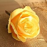 hjuns-Wu全５色選ぶ　 情熱や美しさ造花　人工植物　豪華なアレンジ　枯れない花　人工ローズフラワー　パーティー　店舗装飾　ブーケ　フローラル　飾り物　撮影　小道具 - Yellow