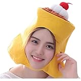 [pkpohs] かぶりもの プリン ポテト ぬいぐるみ 着ぐるみ おもしろ コスプレ 帽子 仮装 撮影 小道具 (プリン)