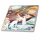 フローレンFairies nファンタジー – Mermaids and Wooden Ship – タイル 12-Inch-Ceramic ct_62049_4