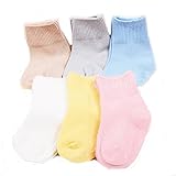 Ewandastore 6 Pairs Candy Color Anti Skid Cotton Socks Baby Walker Boys Girls Kids Toddler Non-slip 