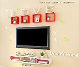 ALUP- 木製パネルセットトップボックスラック/ウォールシェルフ/フローティングシェルフ/プラントスタンド、壁掛け居間テレビの背景装飾ラック壁棚