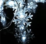 40 Leds Battery Operated Fairy String Lights 3d Snow Christmas Themed Art Sculpture Decoration Light