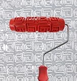 bueer 7 " DIY Patternedペイントローラーで装飾ゴムローラープラスチックハンドル guntong0046-50