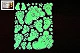 PertidStar Glow In The Dark Stars Wall Stickers Foot Cute for Starry Sky Perfect For Kids Bedding Ro