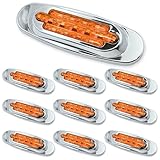MARUHADO サイドマーカー LED 24v 12v トラック 車高灯 角マーカー マーカーランプ 高輝度 路肩灯 車幅灯 デコトラ アンバー 10個