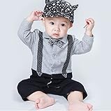 S'Mベビーフォーマルキッズ洋服 男の子セレモニーロンパースボーイズタキシード宮参り結婚式発表会 七五三 入学式 卒業式紳士服 (60対応年齢（0～6）か月, 薄手)