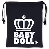ベビードール 王冠ロゴキンチャク キッズ ベビー Mサイズ ブラック×ホワイト