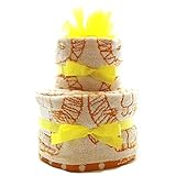 LISA LARSON | おむつケーキ 2段 女の子 男の子 出産祝い 名入れ パンパース (パンパースS, イエロー(黄・ライオン))