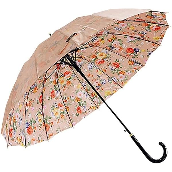 Amazon | オカモト原宿店 雨傘 花柄 (グラスファイバー骨/軽量) 生地裏